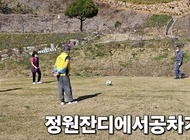 정원잔디에서 공차기